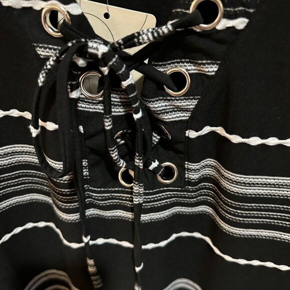 Dotti Womens‎ Size S Black White Striped Swim Bathing Suit Cover Up Dress NWT - Picture 4 of 7